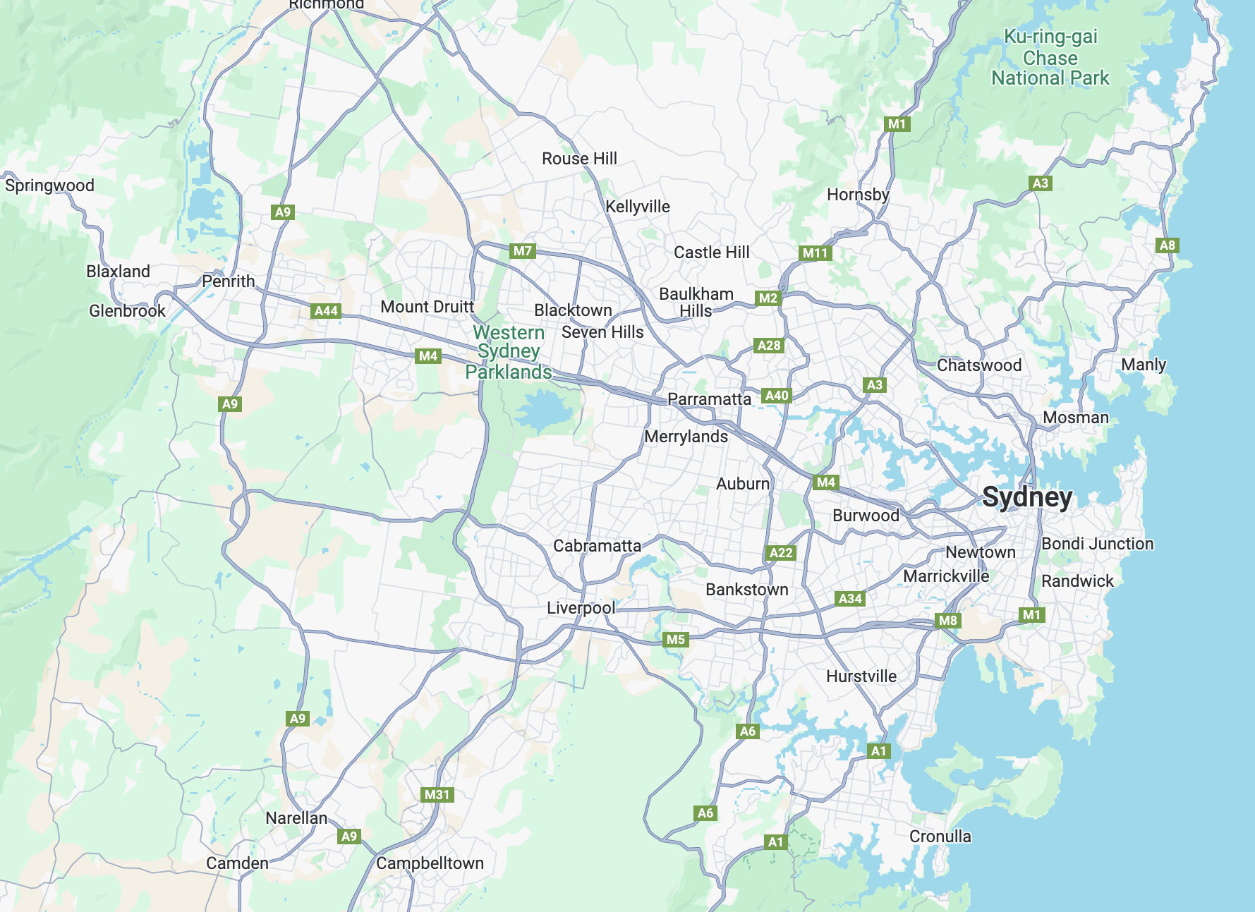 Greater Sydney Map