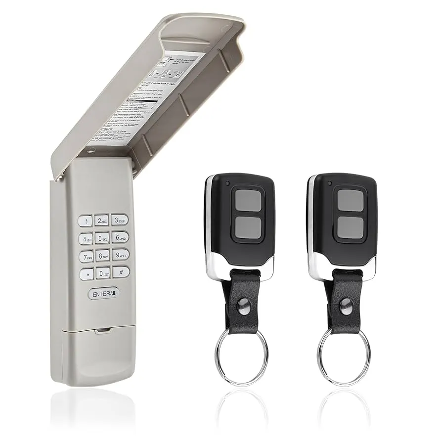 garage door keypad and 2 remotes